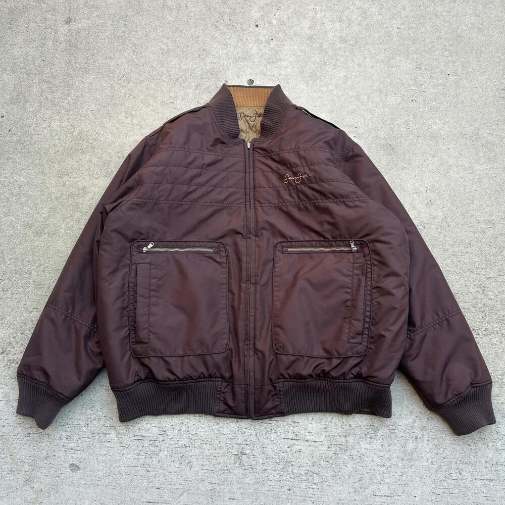 Reversible sean john reversible bomber jacket
